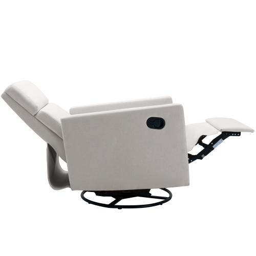 Modern Upholstered Rocker Nursery Chair Plush Seating Glider Swivel Recliner Chair, Gray、、casual