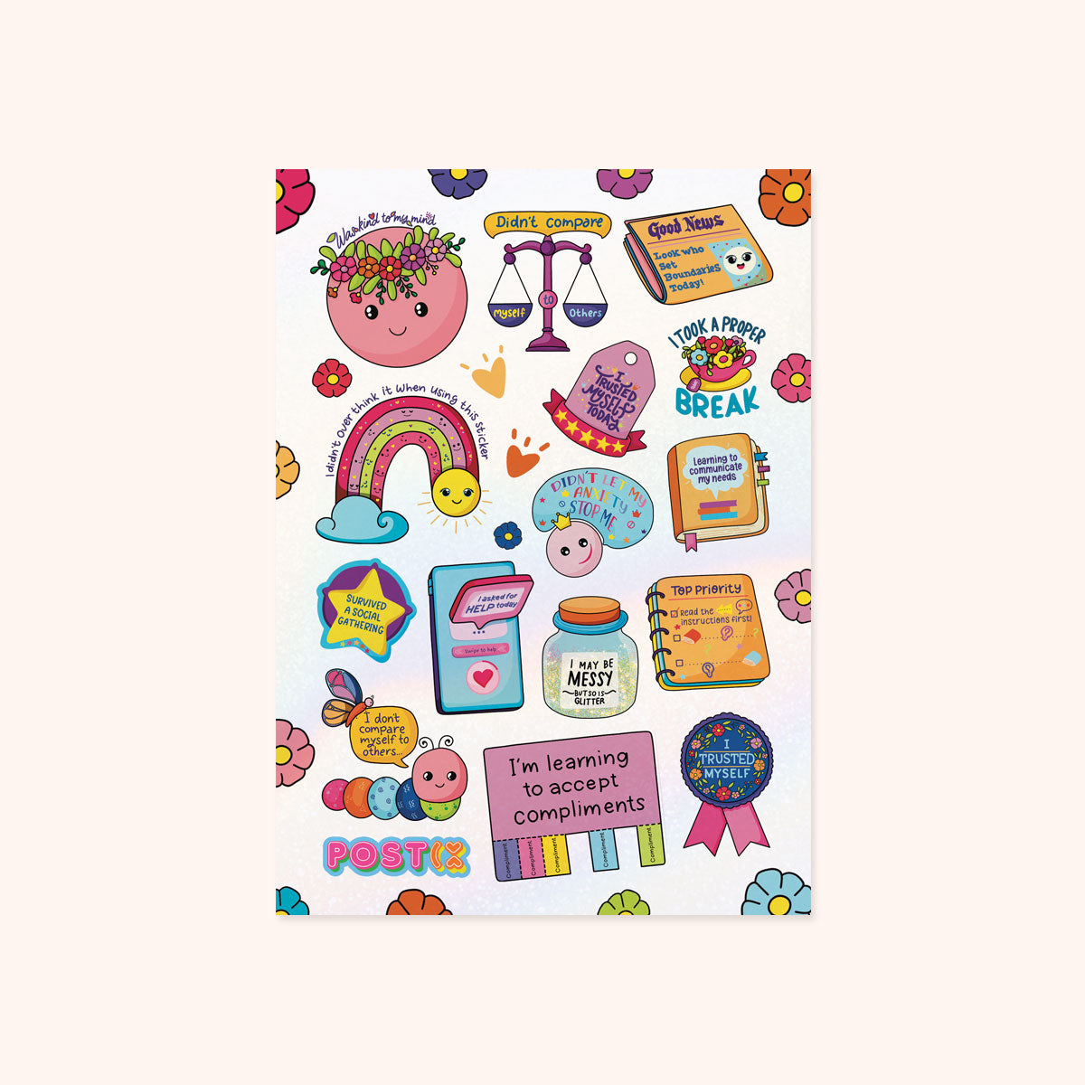  Adulting Wins A6 Hologram Sticker Sheet、mySite、ghnorth