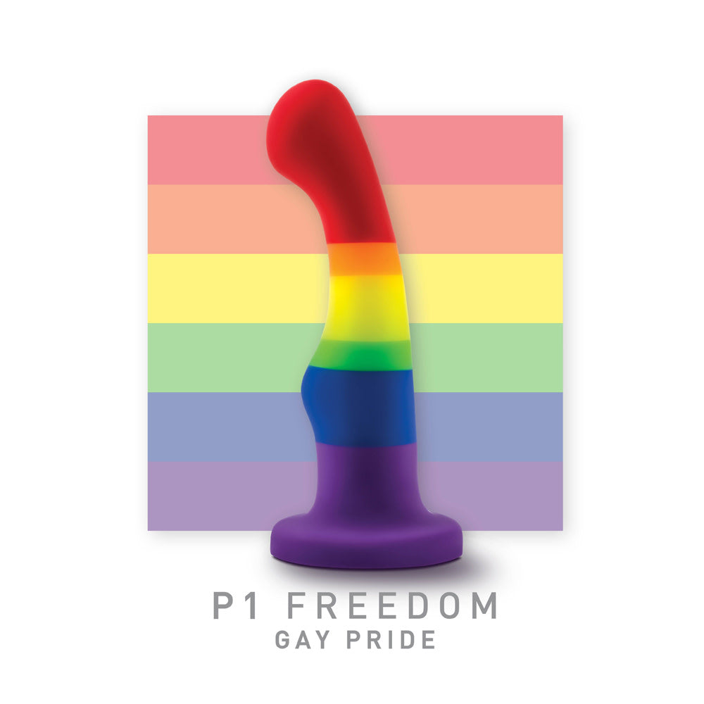 Avant By Blush® | Pride Freedom P1 | Artisan 6 Inch Curved G-Spot Dildo with Suction Cup Base - Elegantly Made with Smooth UltraSilk® Purio® Silicone、mySite、bottomscart