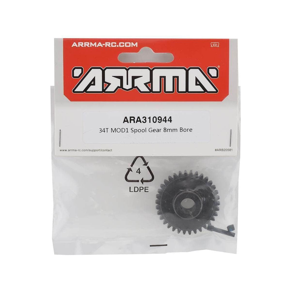  ARA310944, Arrma Limitless Steel Mod1 Spool Gear (w/8mm Bore) (34T)、mySite、merchandisen