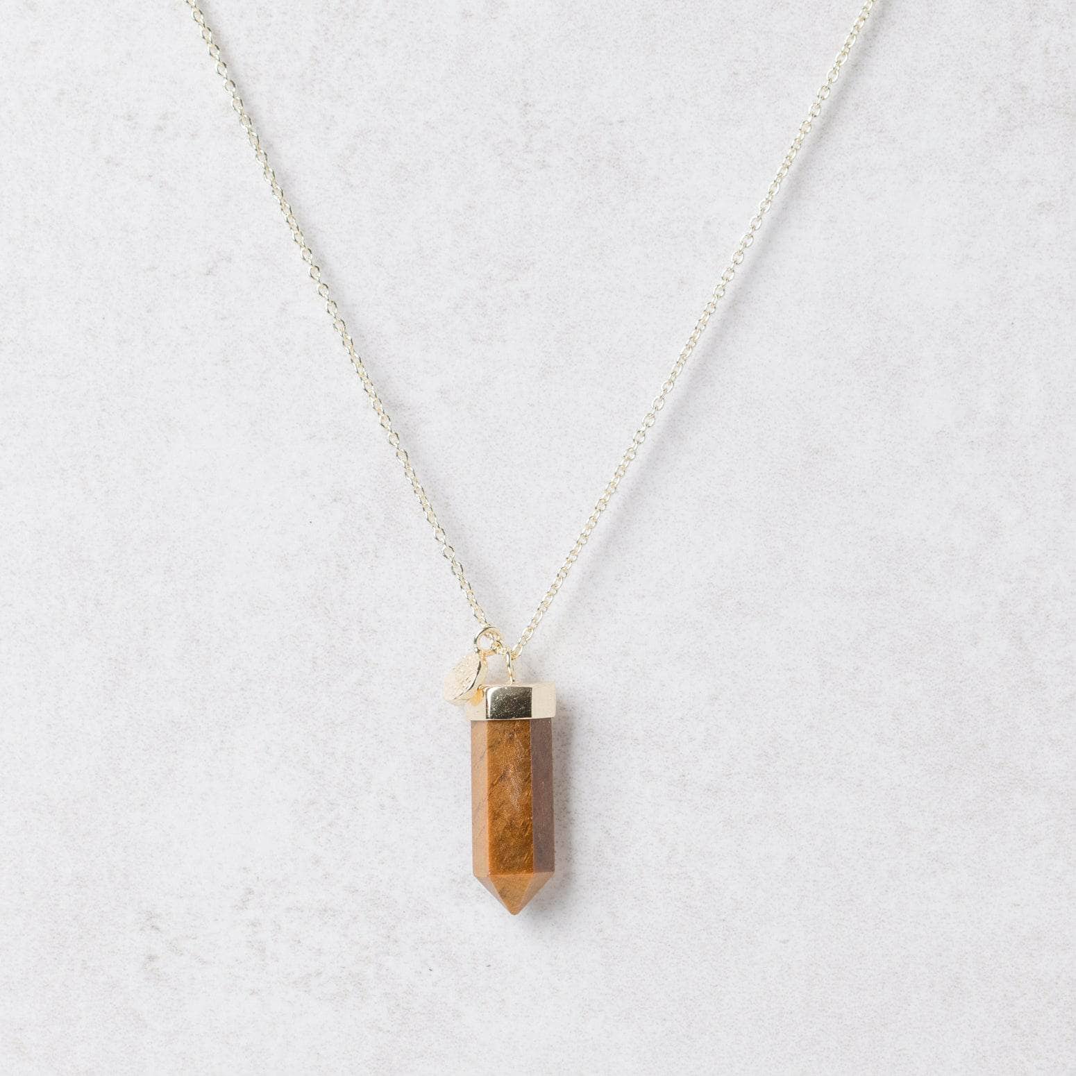 Tiger Eye Crystal Point Necklace、mySite、hinf8tx79