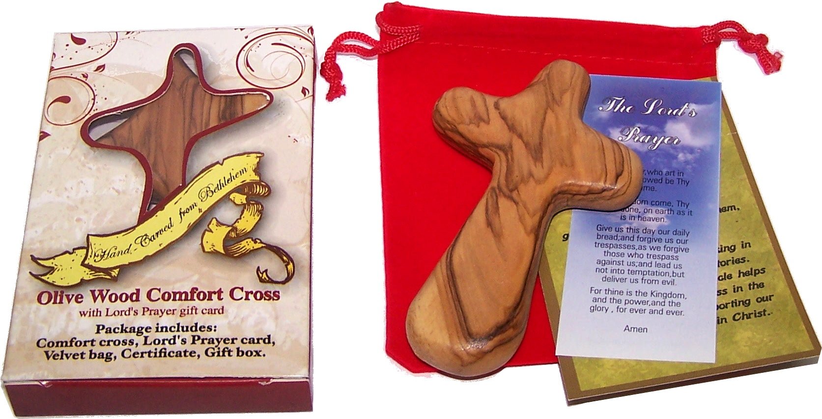  Holy Land Market Gift Package Includes Comfort Cross with Gift Box and Two certificates and Velvet Bag、mySite、elrpsem3k