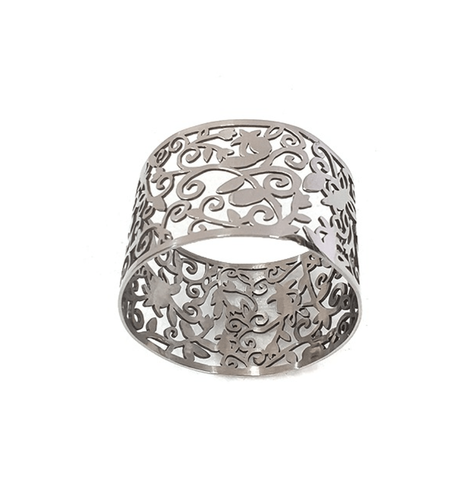 Pomegranate Napkin Rings by Yair Emanuel - Set of 6, Silver、mySite、topwebapps