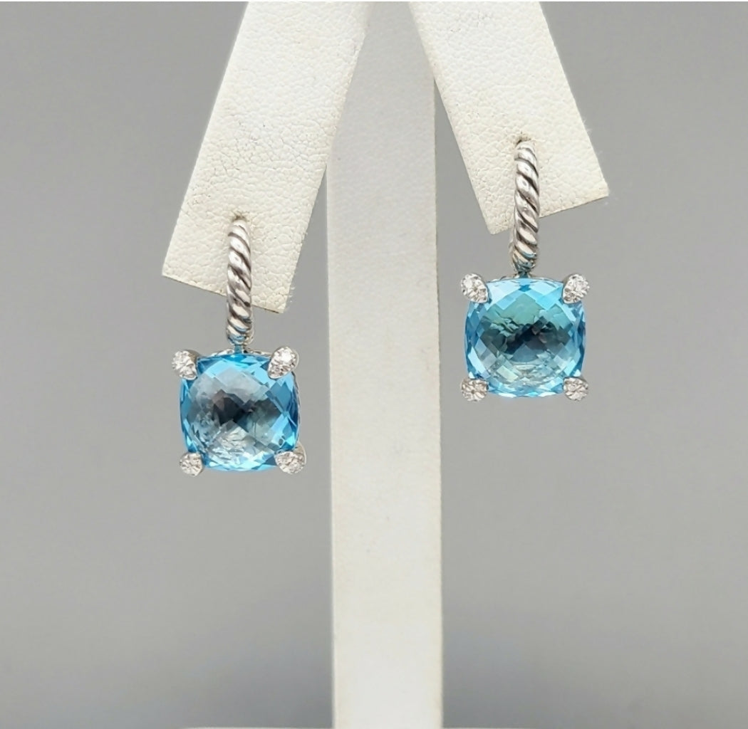 David Yurman Chatelaine Earrings 鈥?Blue Topaz & Diamonds、mySite、hinf8tx79