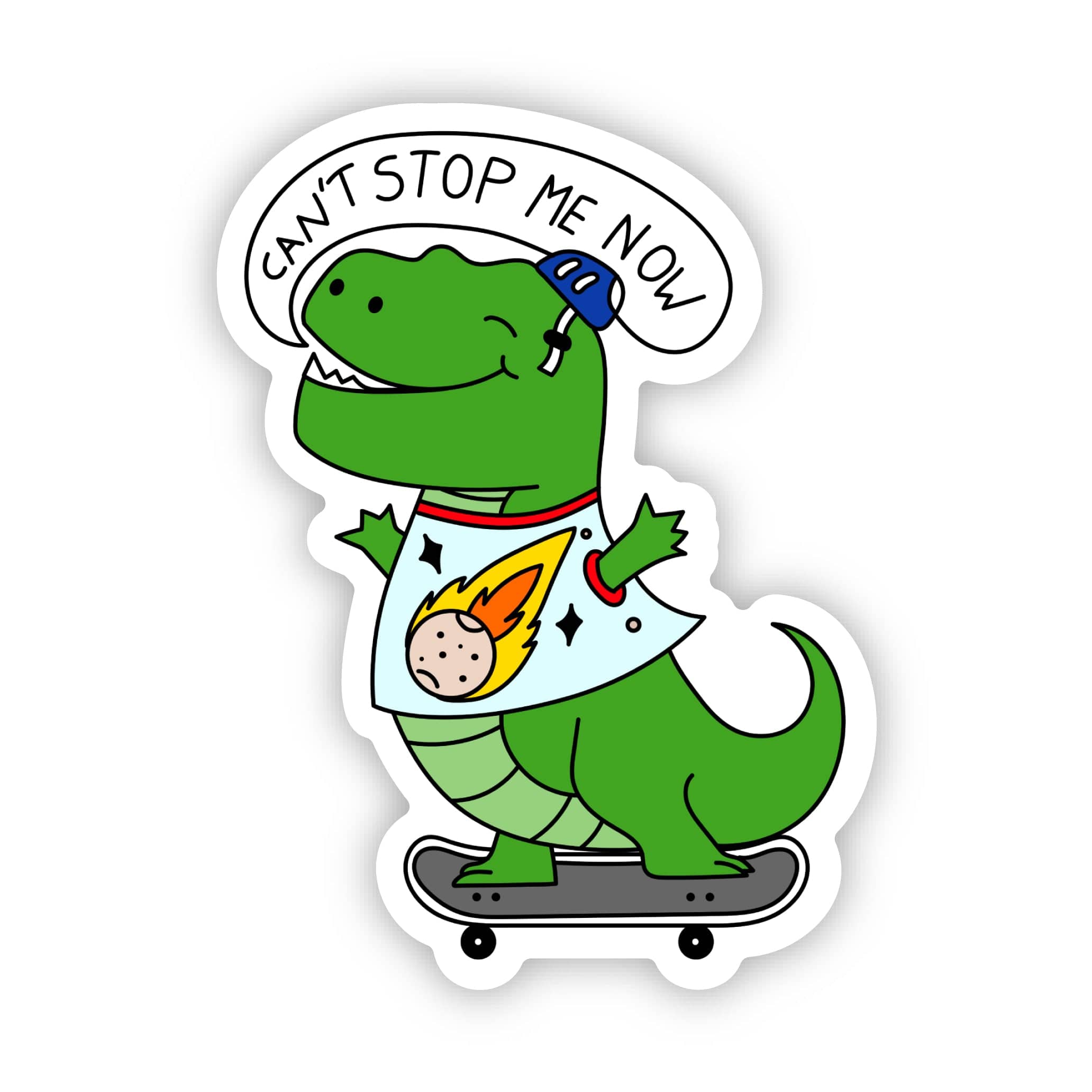  Can't stop me now Skateboarding Dino Sticker、mySite、ghnorth