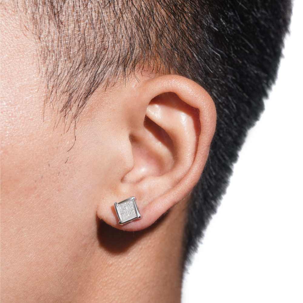 Solid Edge Moissanite Square Earrings 14K Gold、mySite、hinf8tx79