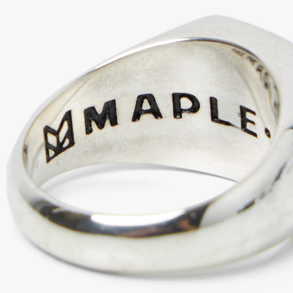  MAPLE Floral Signet Ring Silver / Black Enamel、mySite、merchandisen