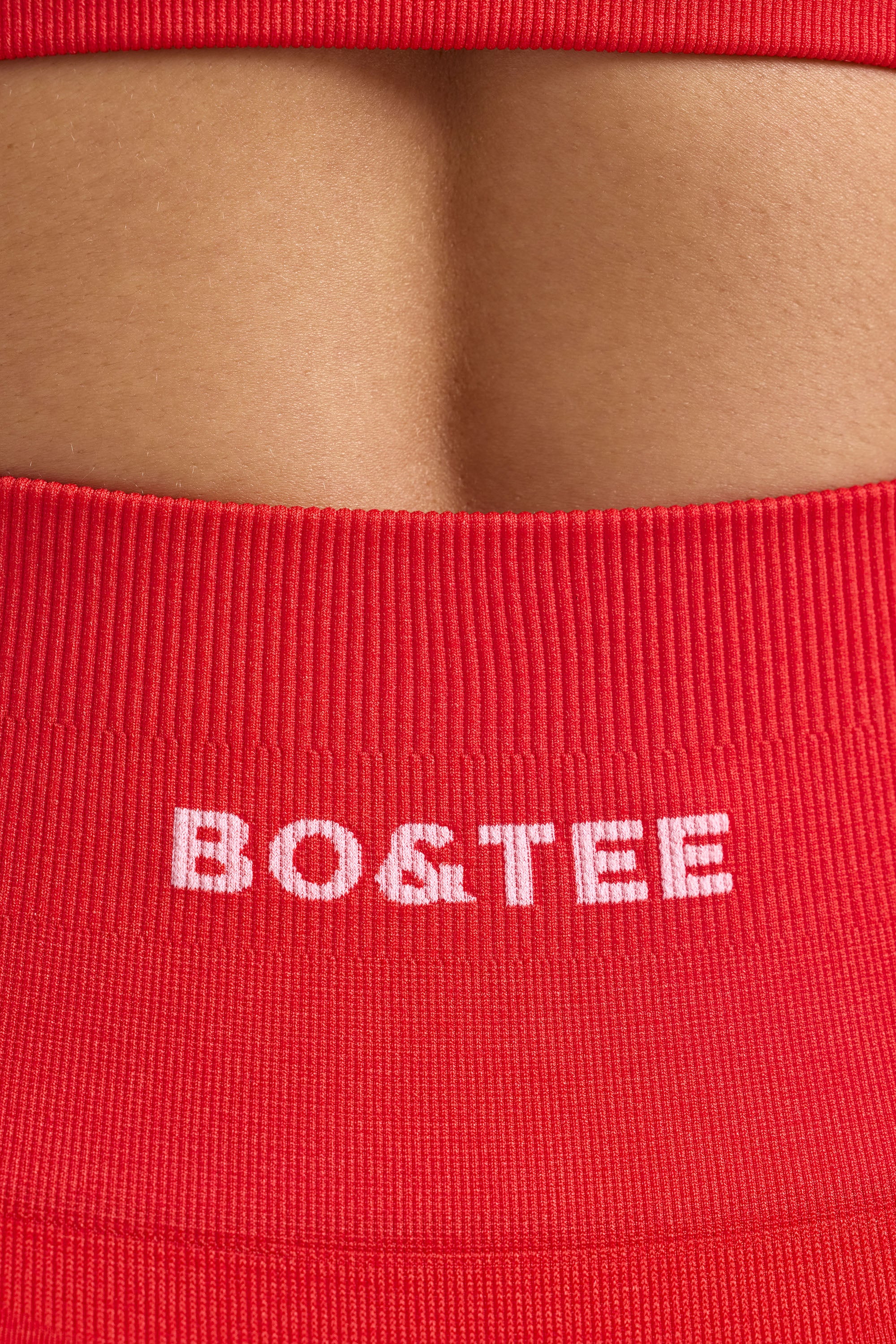 Define Luxe V-Neck Sports Bra in Poppy Red、mySite、solidvoid