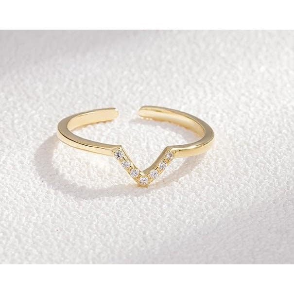 V 925 Sterling Silver Ring, Perfect for Vegans to Share Your Kind Lifestyle、mySite、g9winljtr