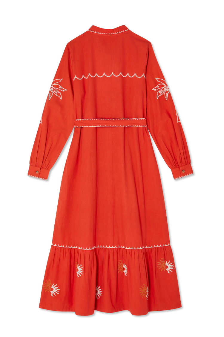 Red and Cream Pollenca Shirt Dress、mySite、solidvoid