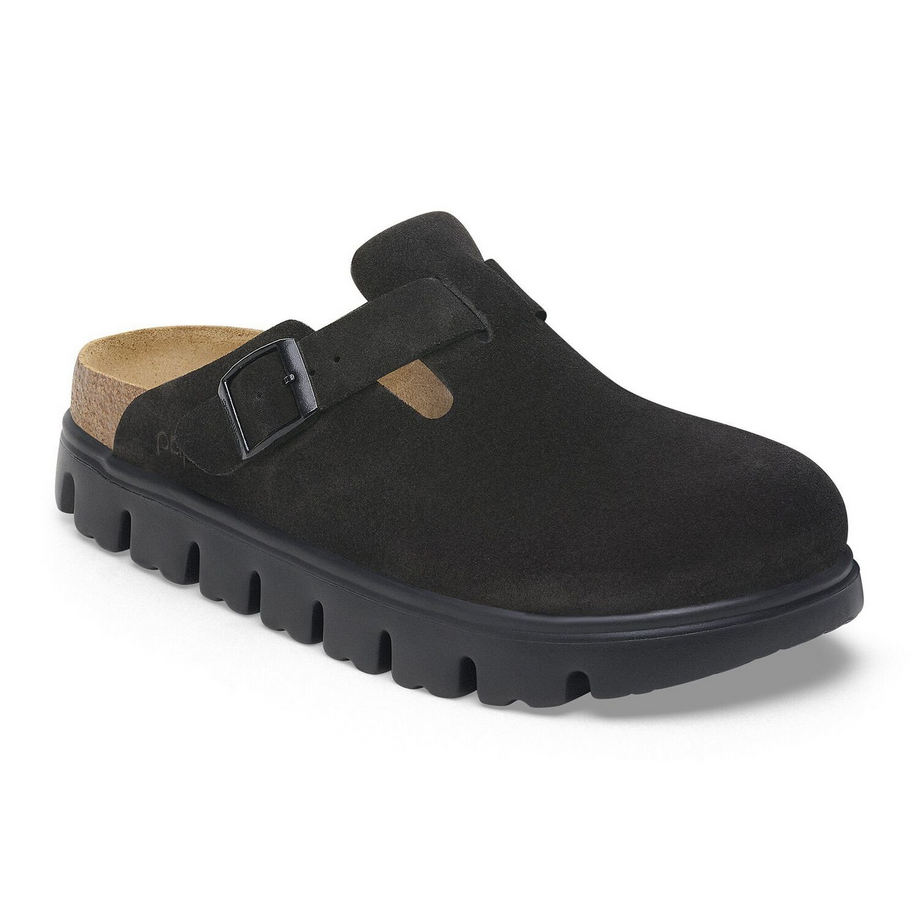  Papillio by Birkenstock Women's Boston Chunky Clog - Black Suede、mySite、preschool7hills