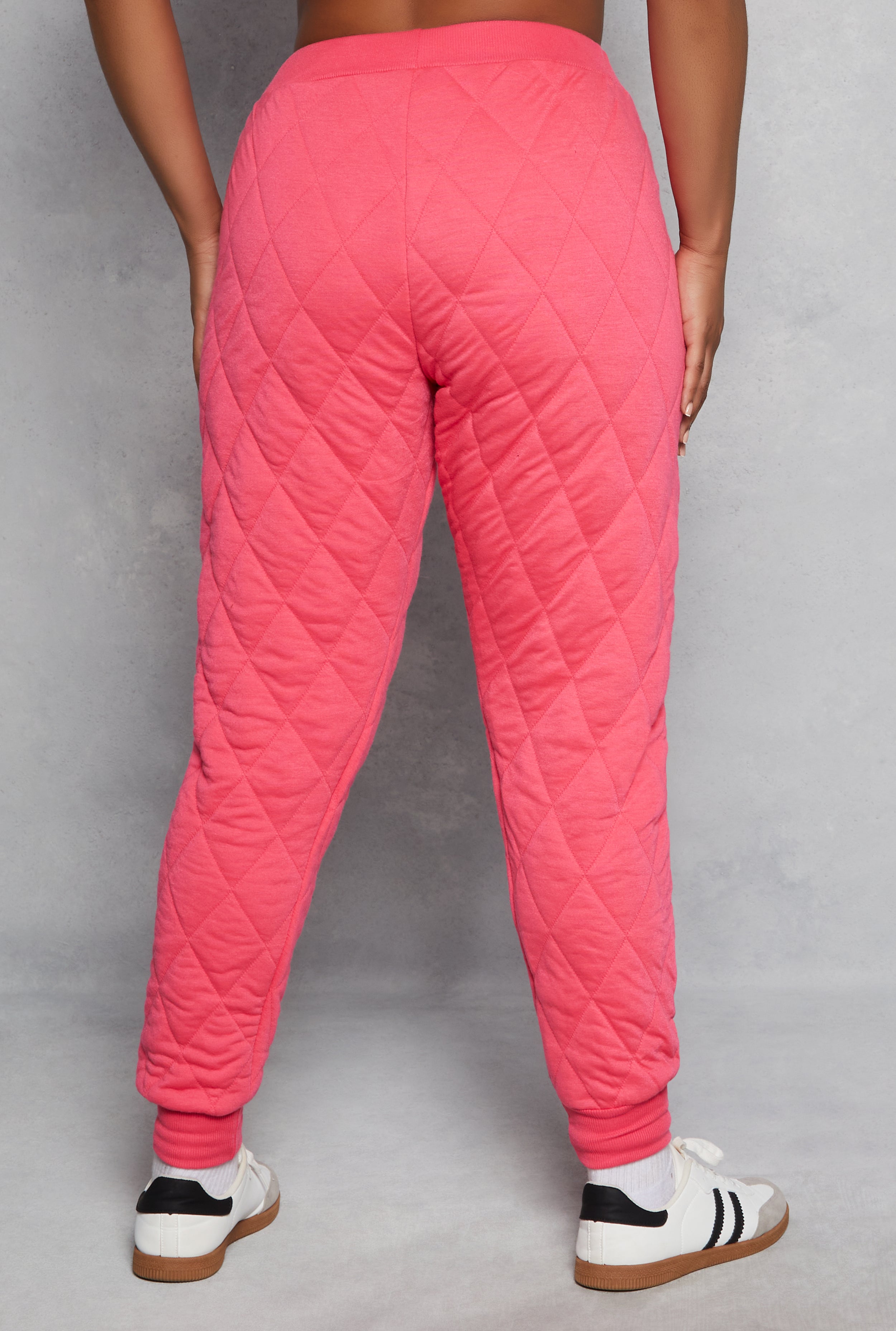 Plus Size Quilted Toggle Drawstring Joggers、mySite、camillekostekn