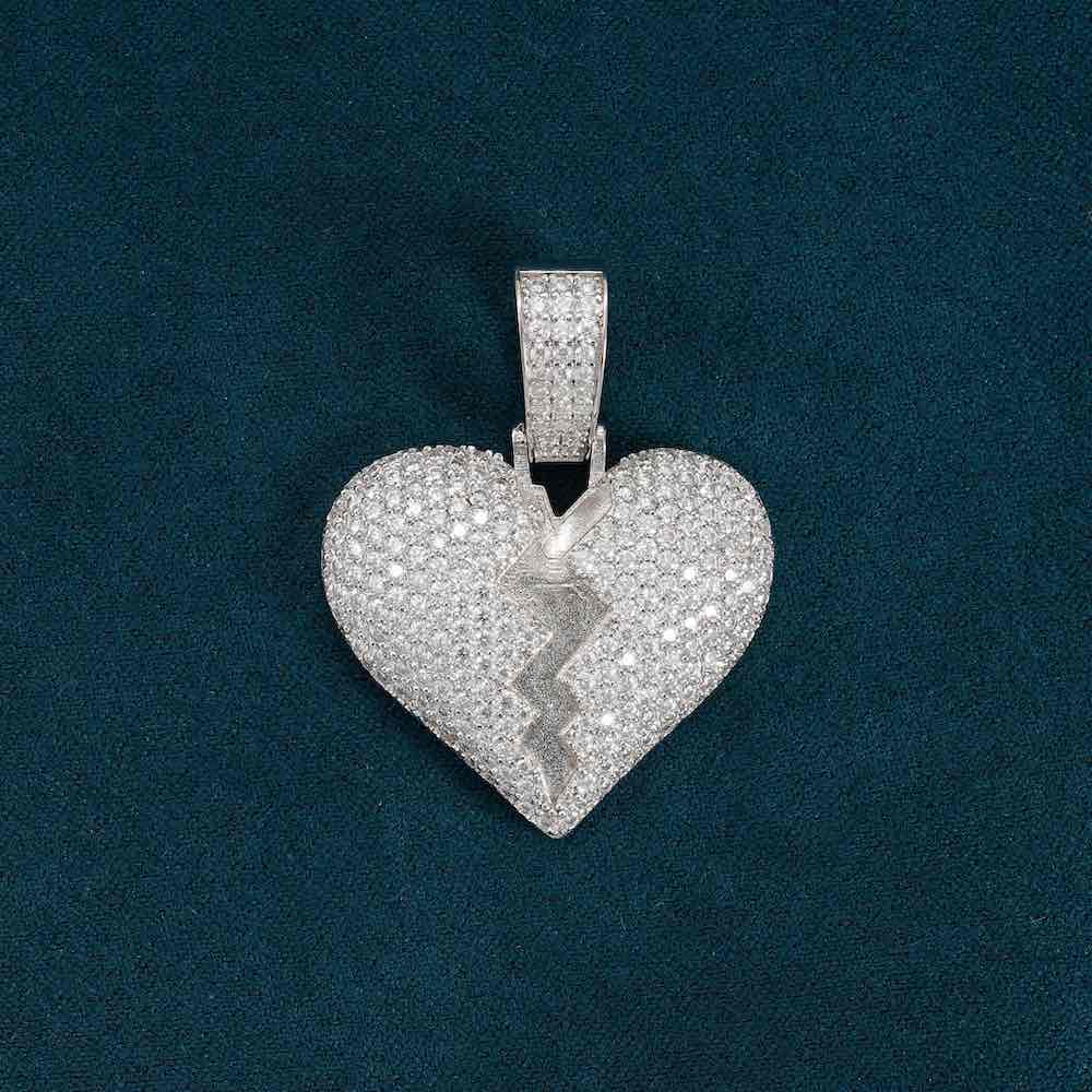 Moissanite Broken Heart Pendant 14K Gold、mySite、hinf8tx79