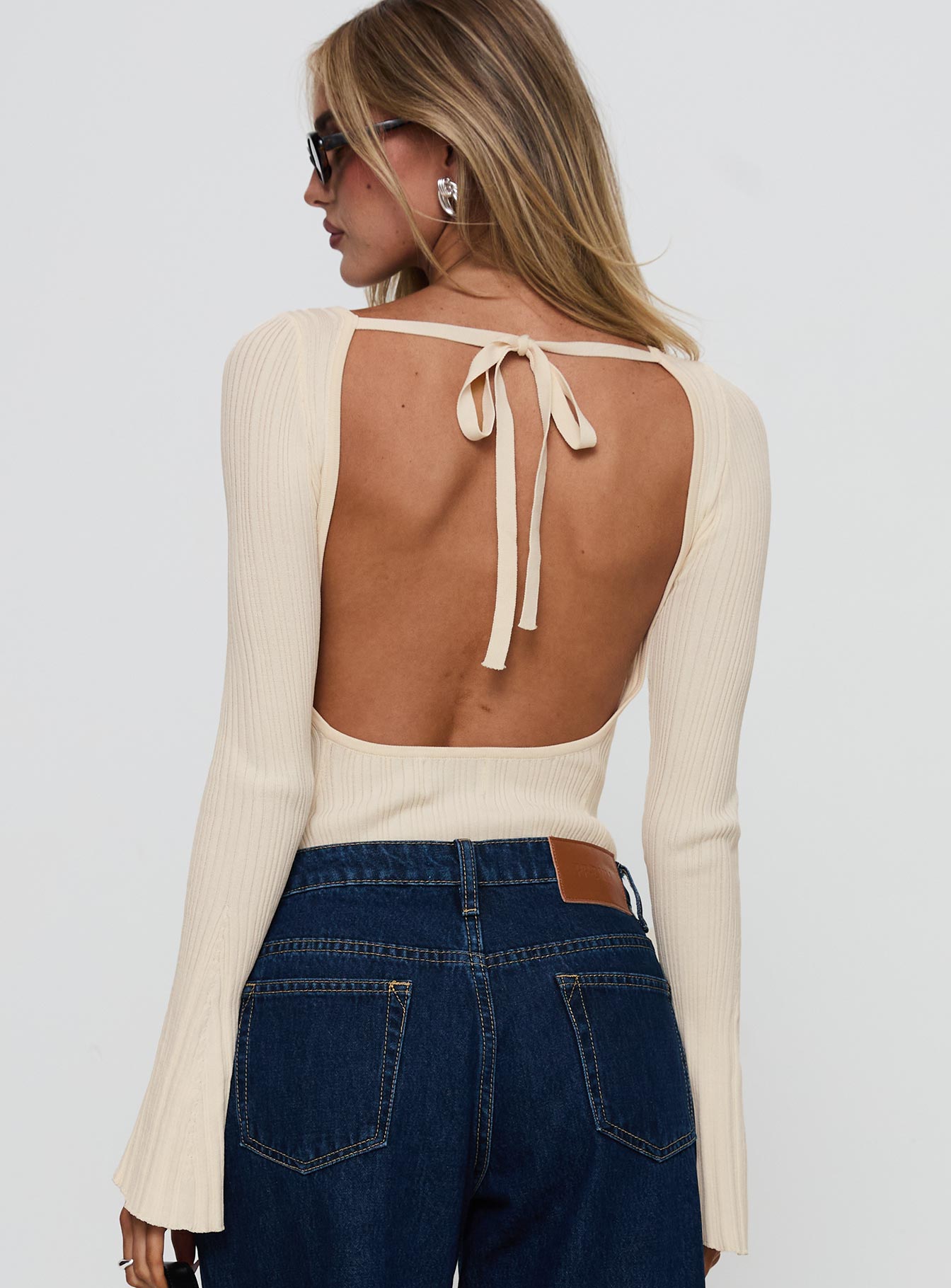 Mayok Long Sleeve Bodysuit Beige、mySite、solidvoid