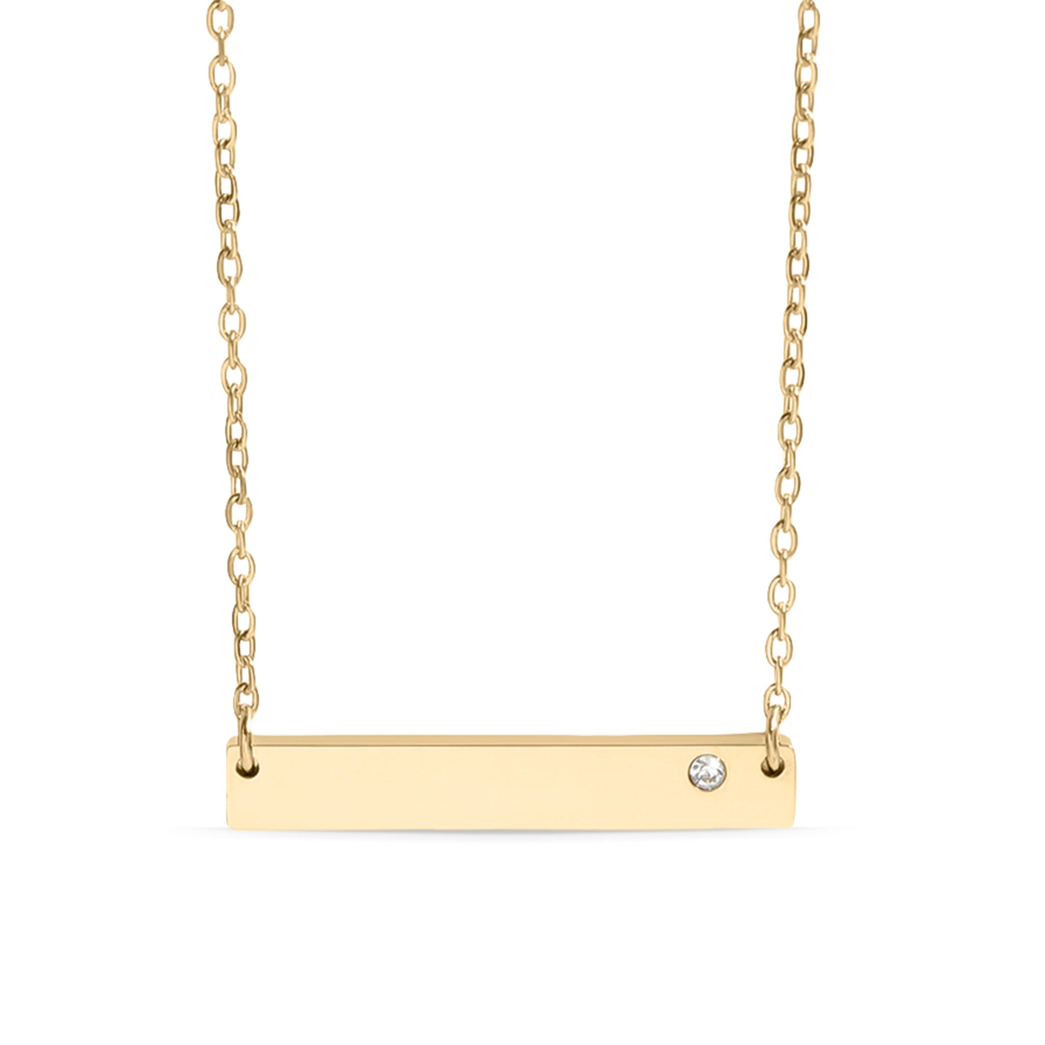 18K Gold PVD Stainless Steel Bar Birthstone Necklace / SBB0319、mySite、dreamappss
