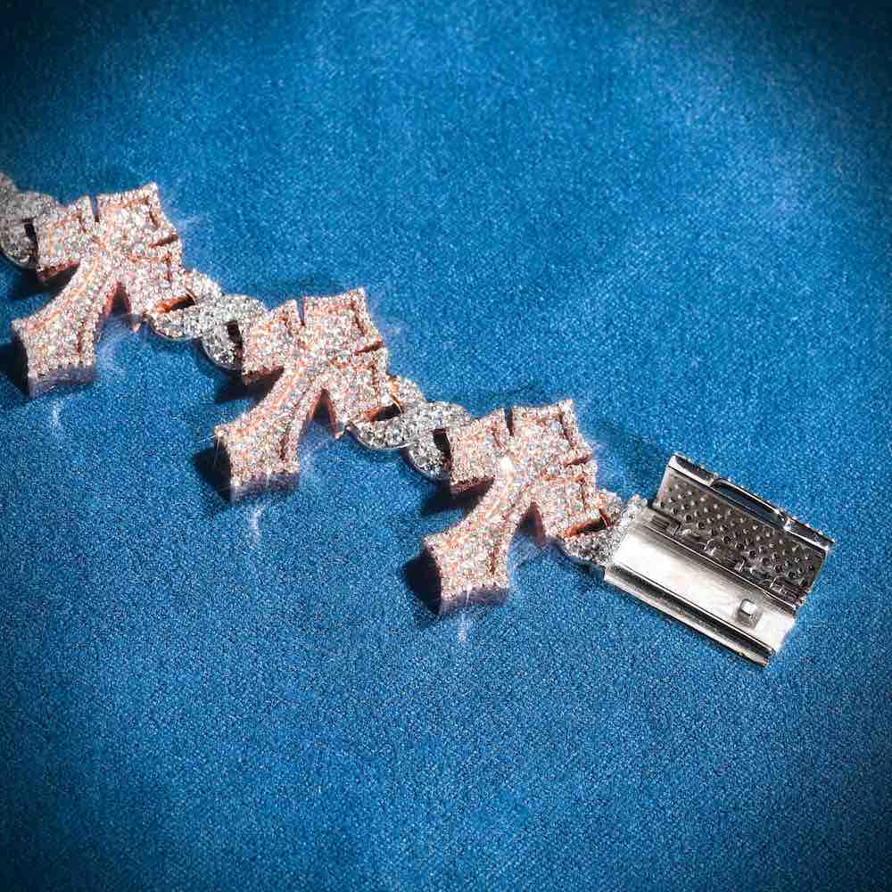 16MM Iced Out Cross Bracelet 14K Gold、mySite、hinf8tx79