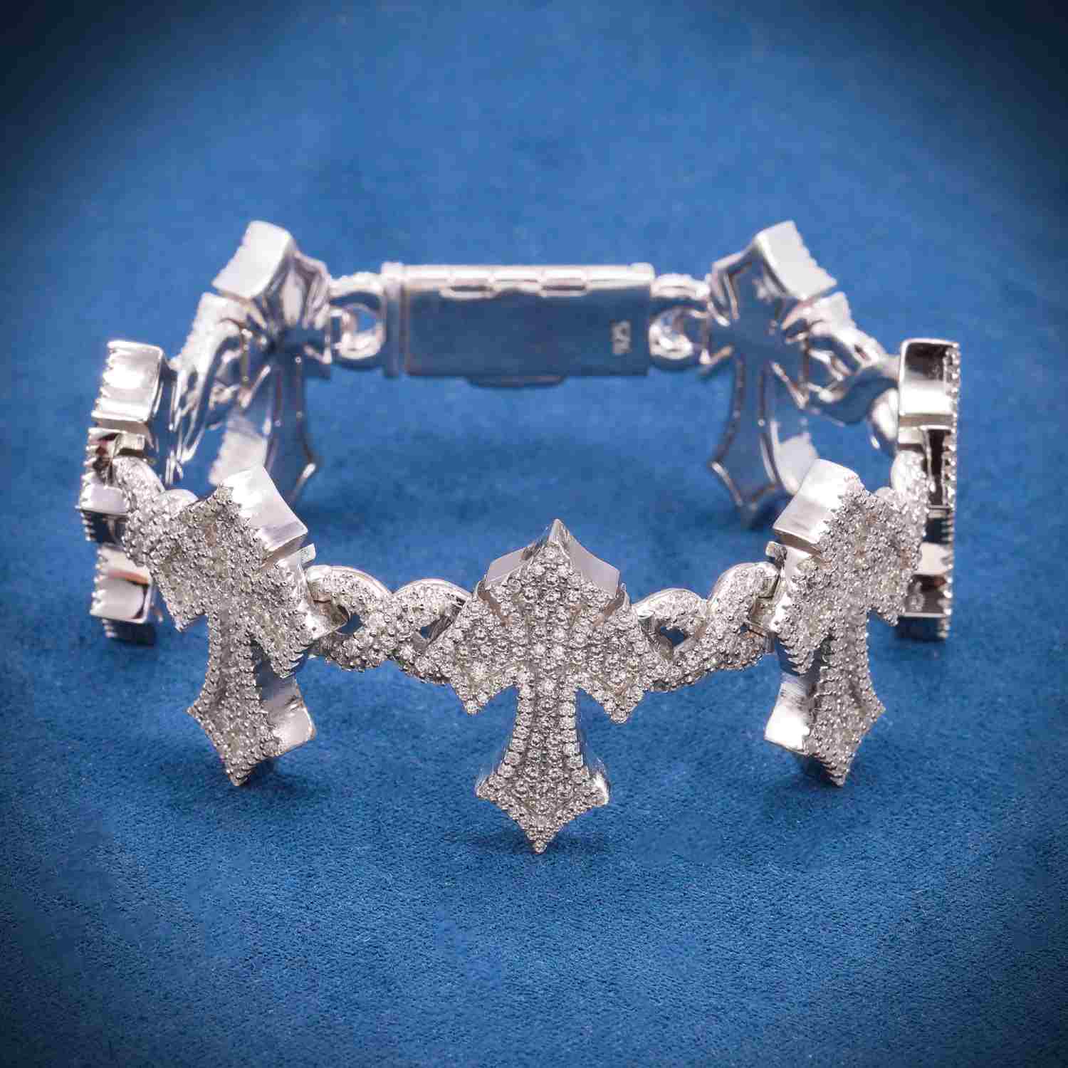 16MM Iced Out Cross Bracelet 14K Gold、mySite、hinf8tx79