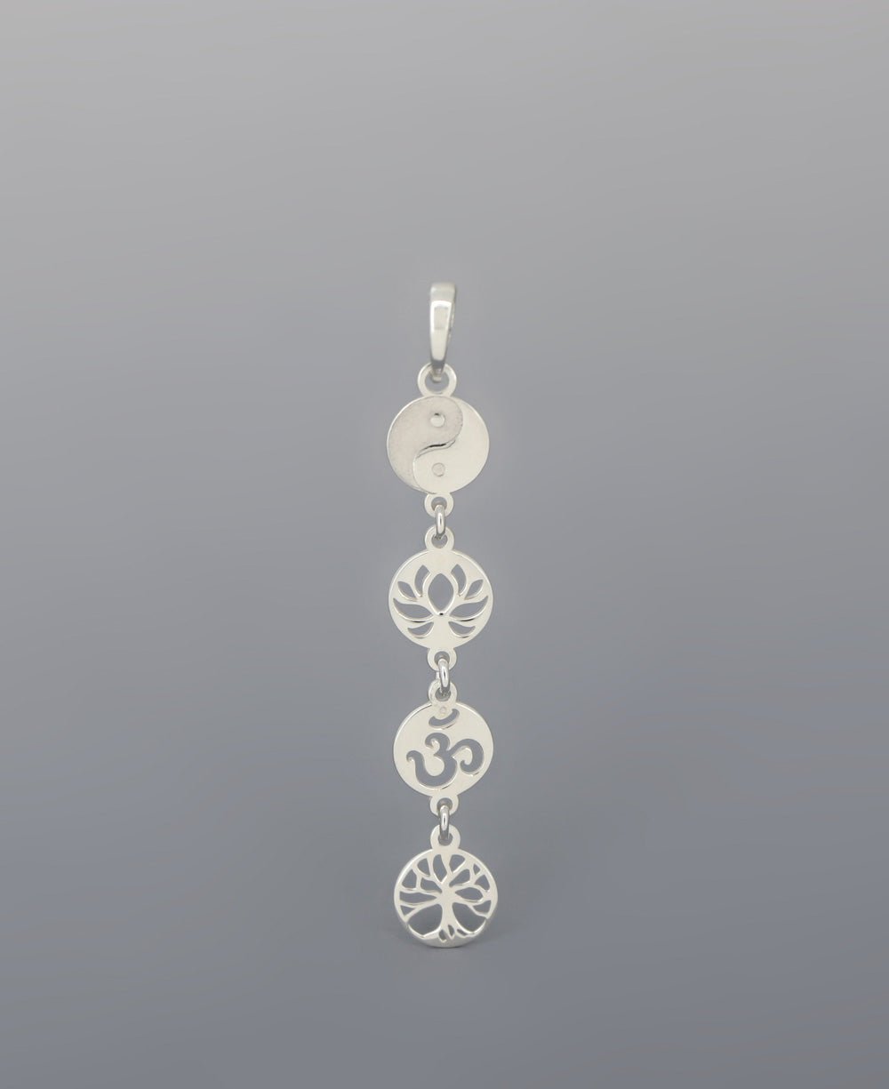 Dainty Sterling Silver Link Pendant with Meaningful Symbols、mySite、topwebapps