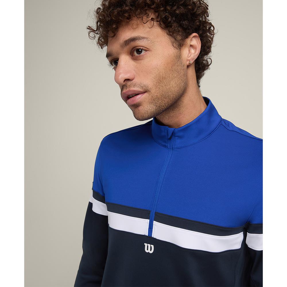 Wilson Men's Performence 1/2 Zip Longsleeve - Classic Navy、mySite、neckold