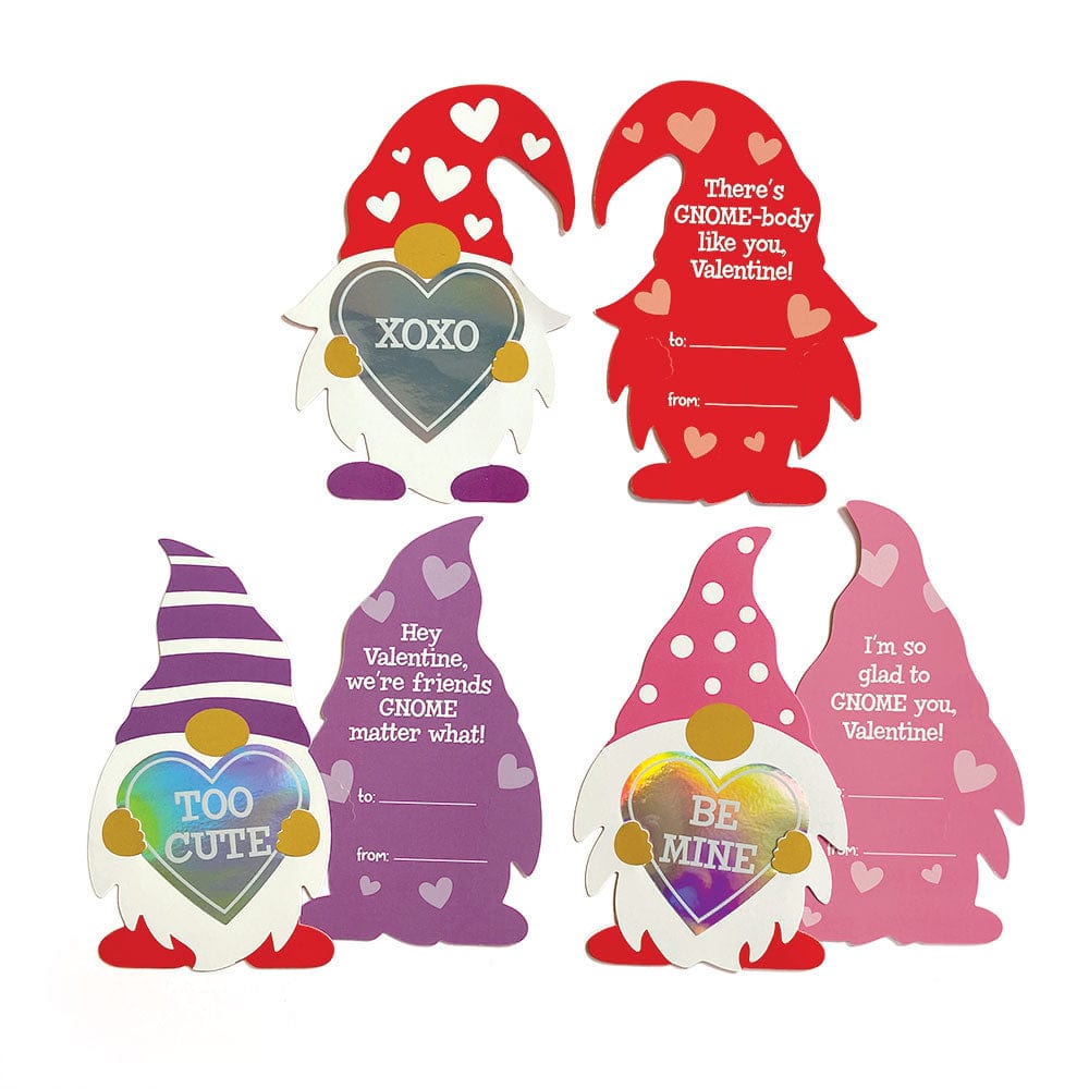  Valentine Cards Set - Gnomes w/ Holographic Stickers、mySite、ghnorth