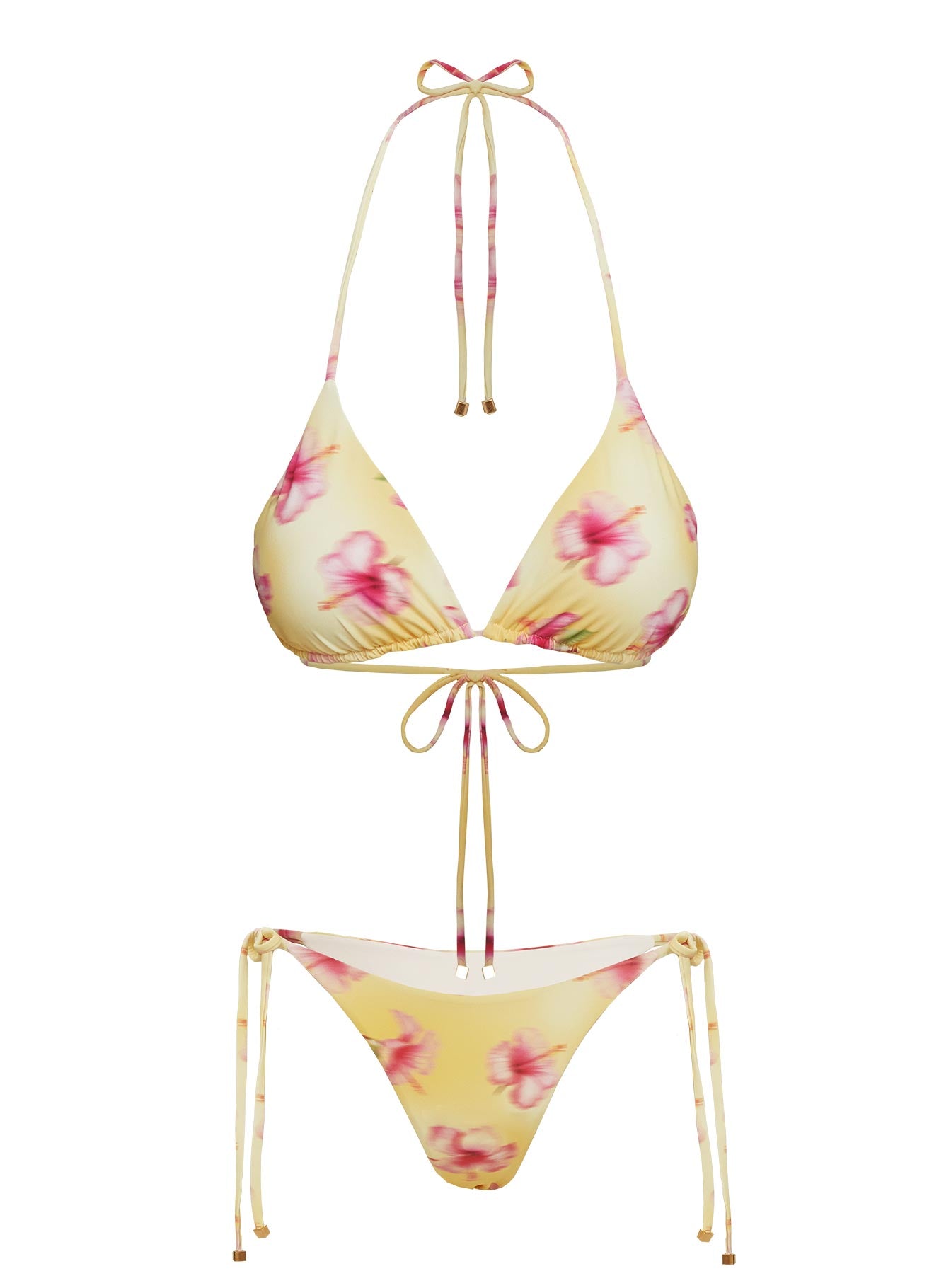 Glora Tie Side Bikini Bottom Yellow Floral、mySite、solidvoid
