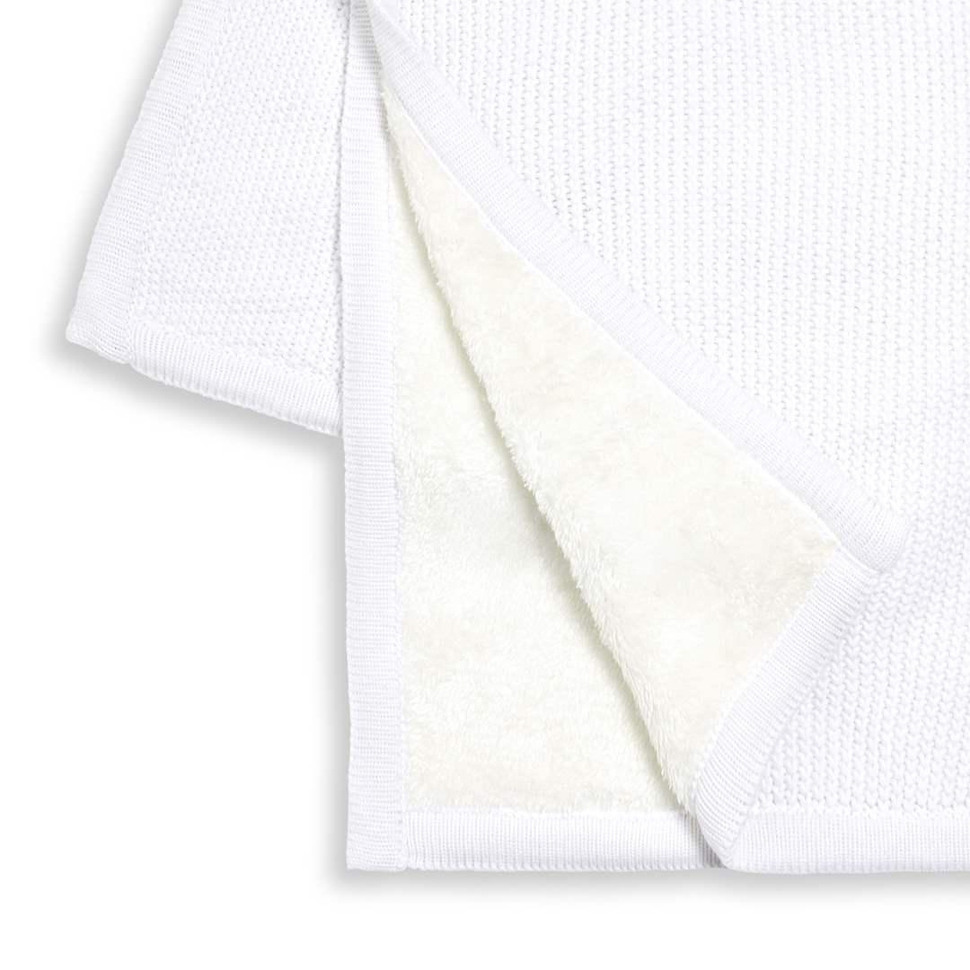  The Little Green Sheep Organic Knitted Fleece Baby Blanket - White、mySite、merchandisen