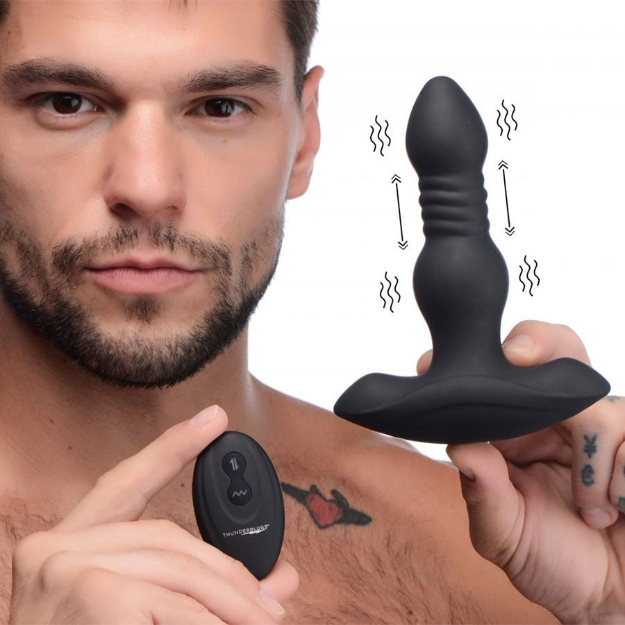 Vibrating and Thrusting Remote Control Silicone Anal Plug、mySite、bottomscart