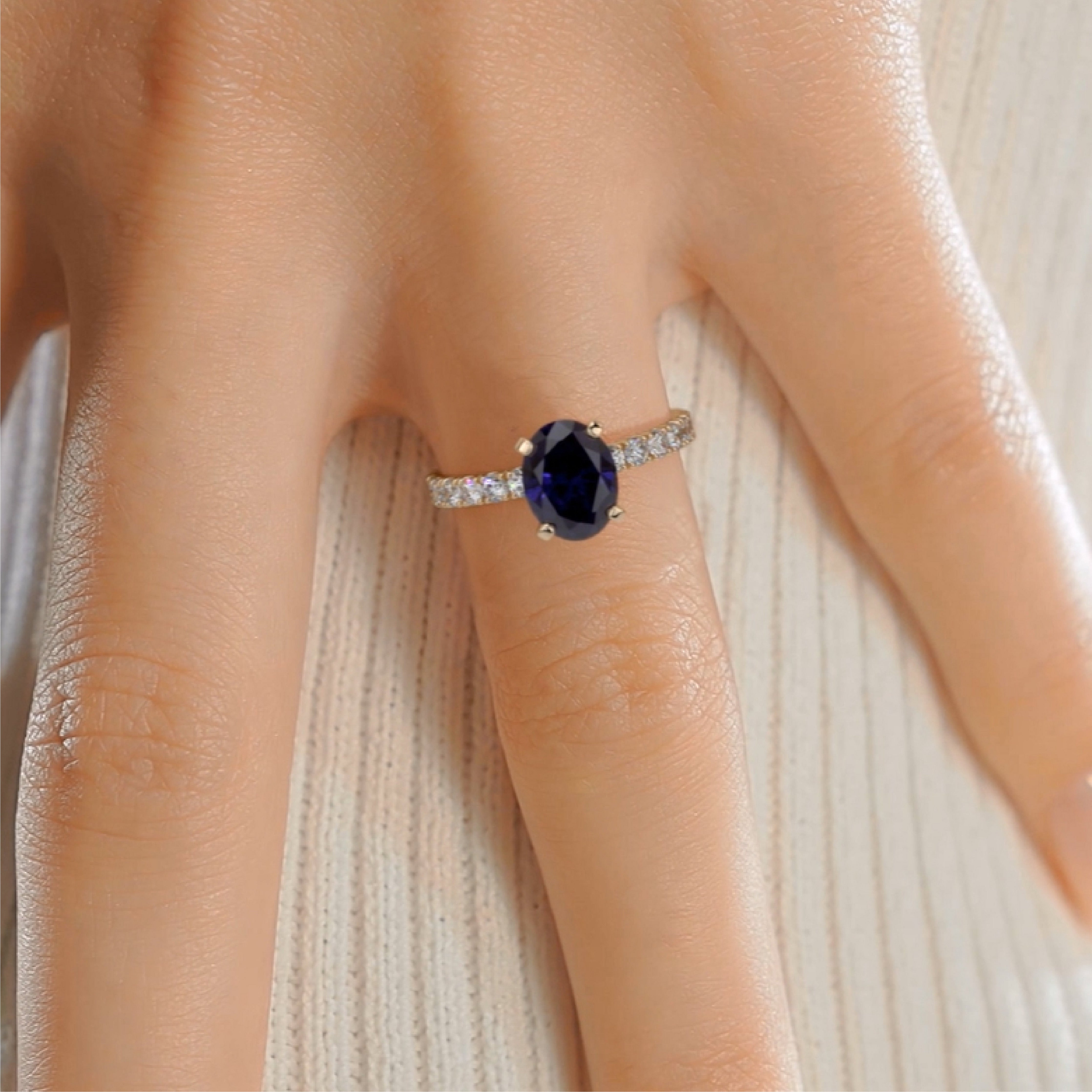 Alison Gemstone & Diamonds Ring (3 Carat) -18K Yellow Gold、mySite、hinf8tx79