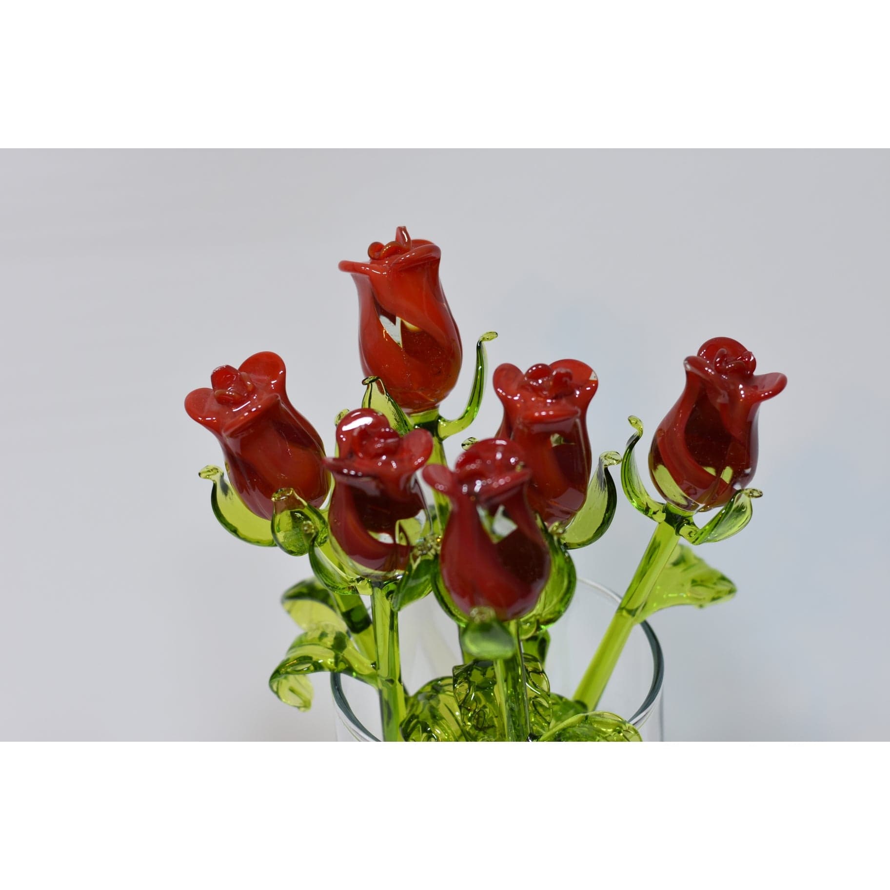 Roses Handblown Glass Rose Buds、mySite、g9winljtr