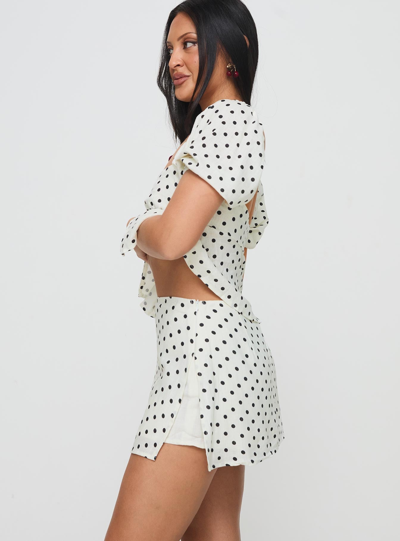 Adios Linen Blend Skort Cream/Black、mySite、solidvoid