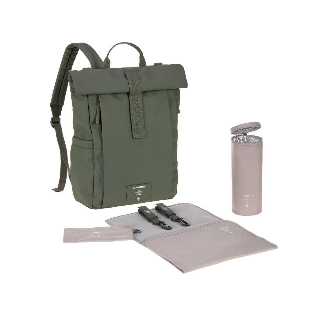  Lassig Rolltop Backpack - Olive、mySite、merchandisen