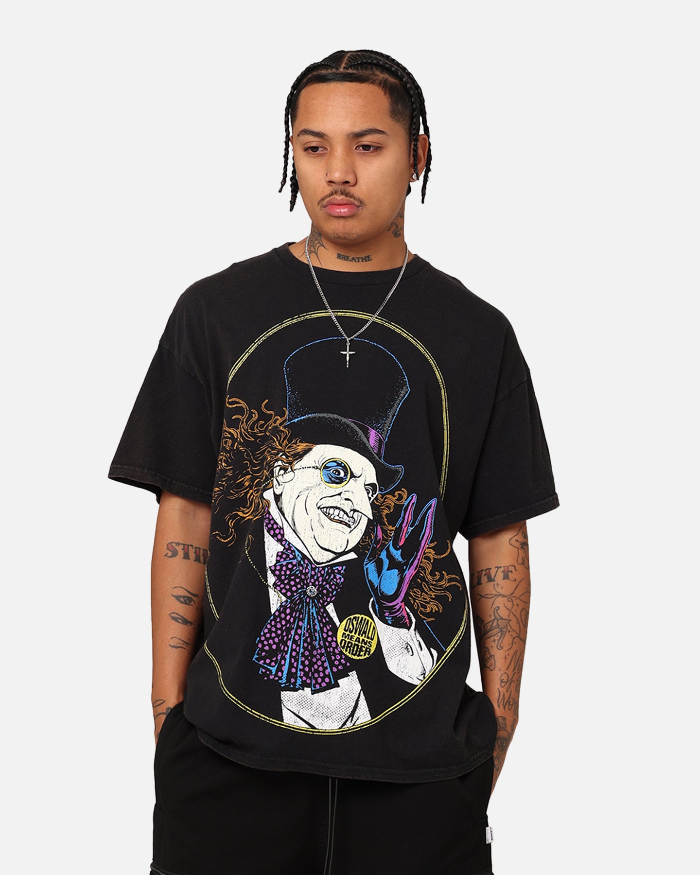 Goat Crew X DC Batman The Penguin Vintage T-Shirt Black Wash、mySite、zt4zffjzw