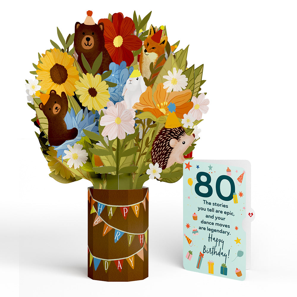 Woodland 80th Birthday Party Bouquet and Sentiment Set、mySite、solidvoid