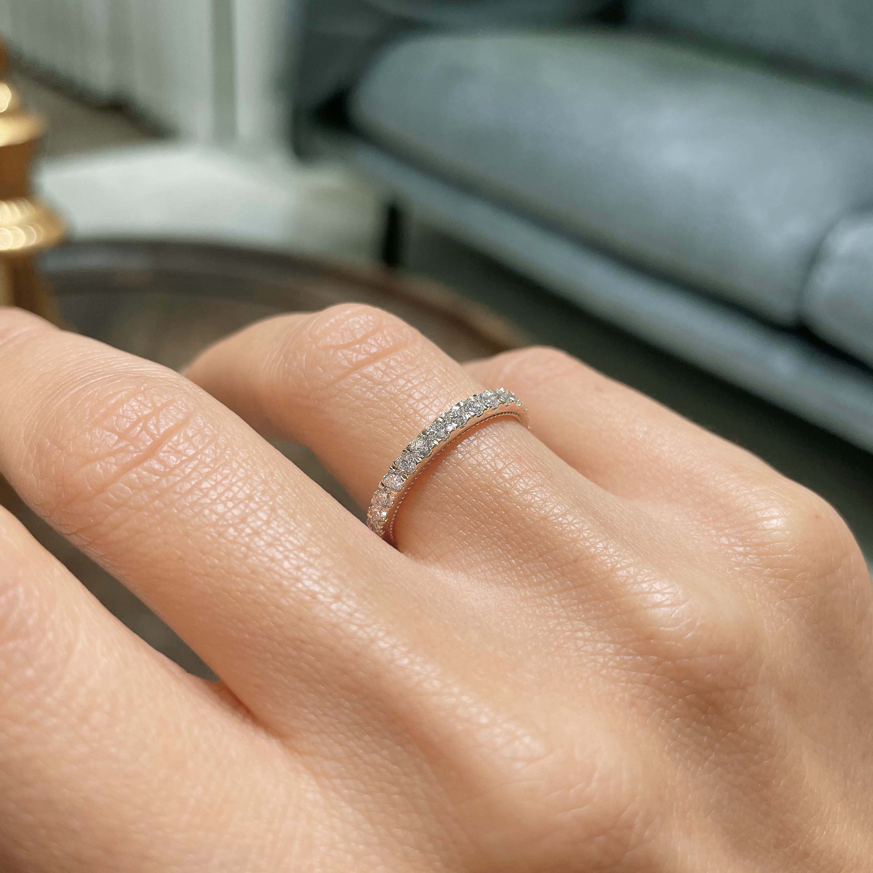 Blair Lab Grown Diamond Milgrain Wedding Ring (0.5 Carat) -14K Rose Gold、mySite、hinf8tx79