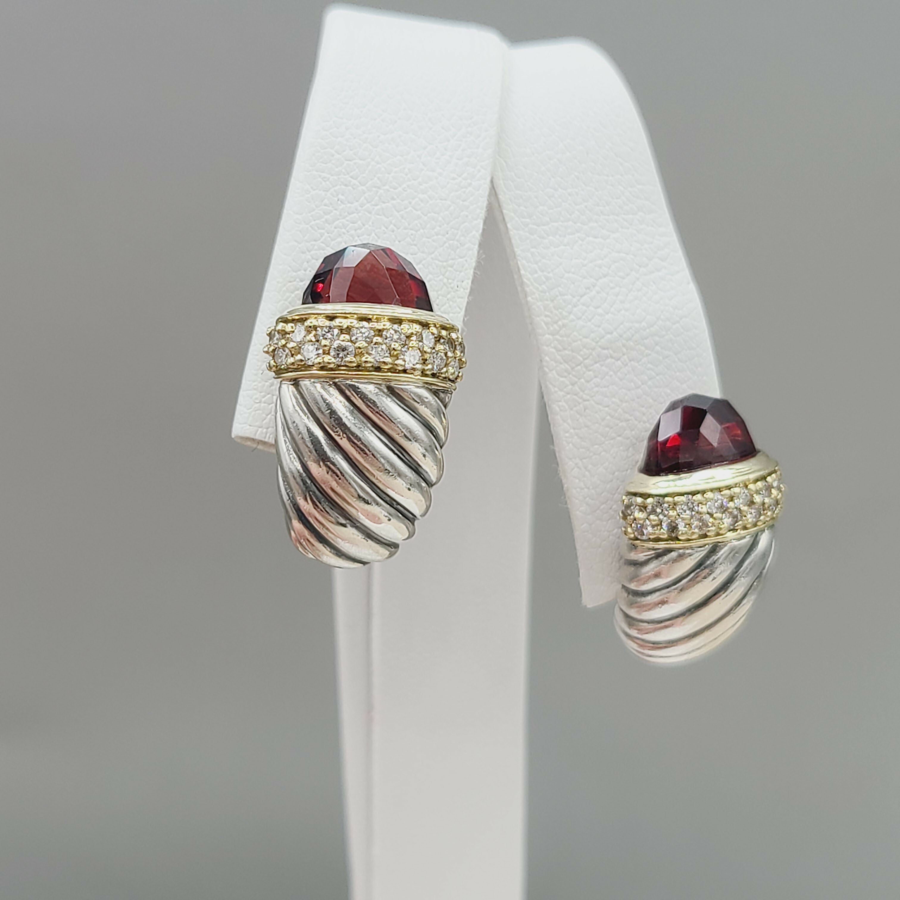 David Yurman Waverly Earrings Garnet, Diamonds & Gold、mySite、hinf8tx79