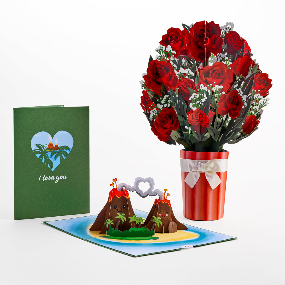 I Lava You Roses Pop-Up Card & Bouquet Bundle、mySite、solidvoid