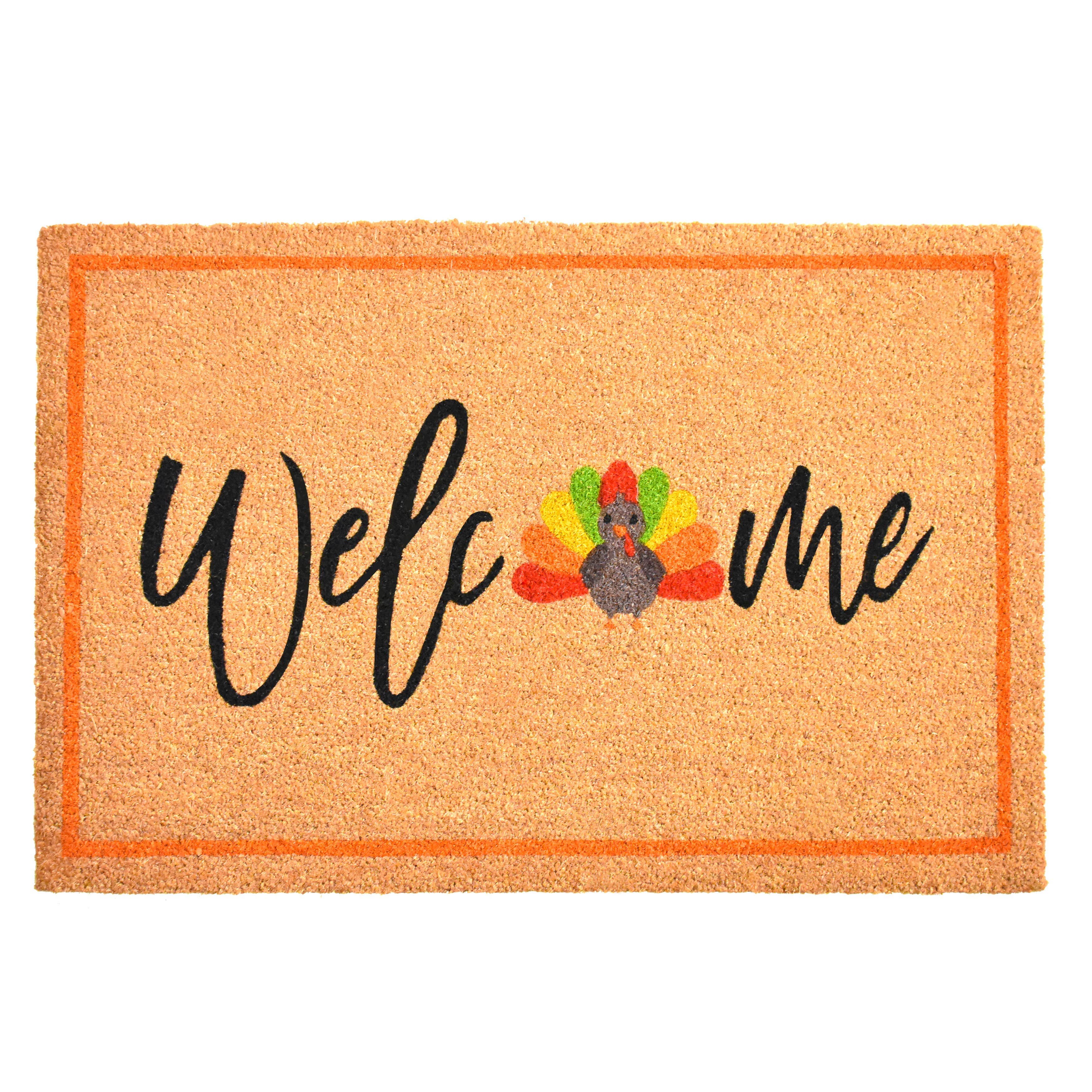 Thanksgiving Turkey Coir Welcome Doormat、mySite、g9winljtr