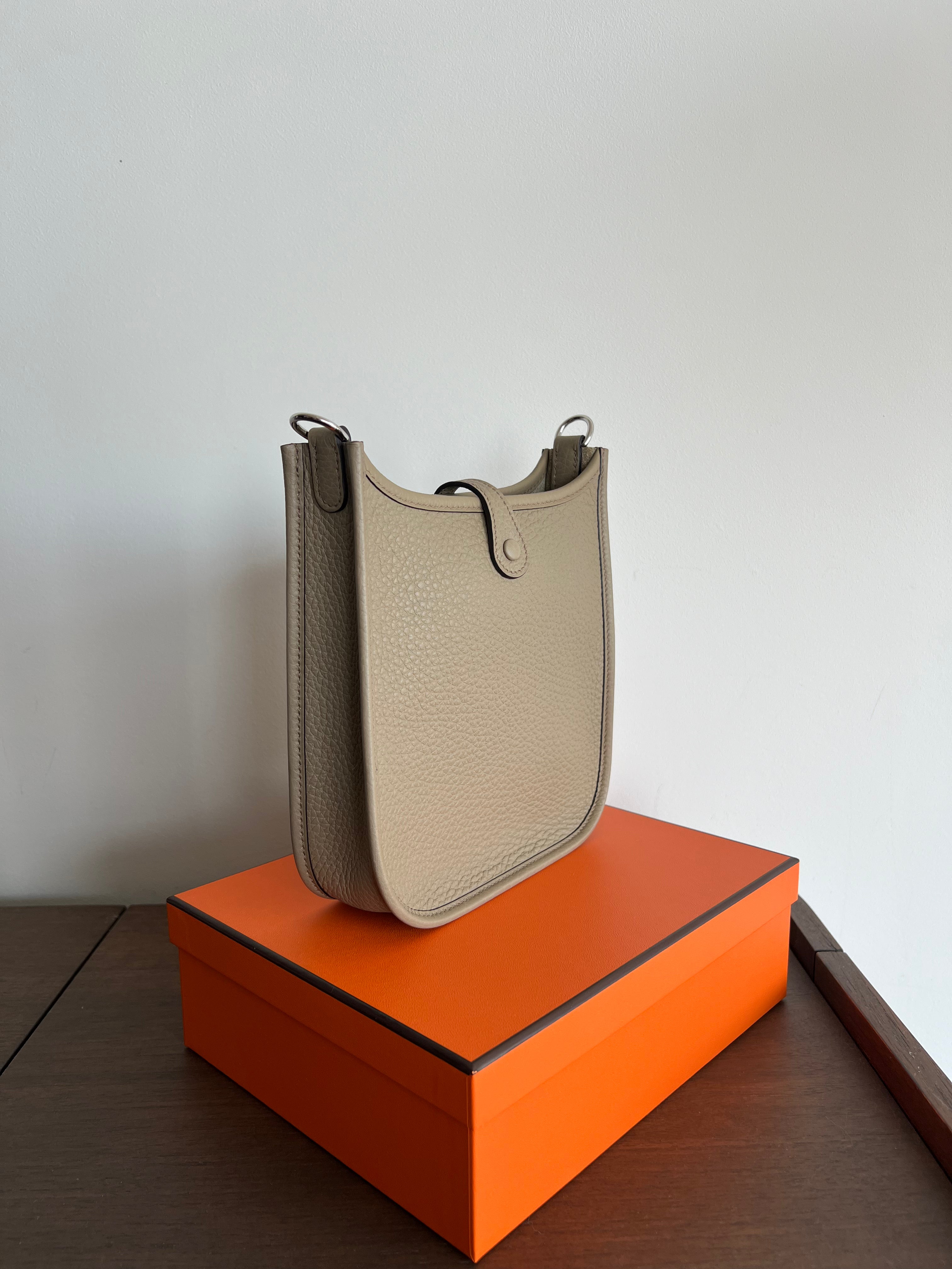Hermès Mini Evelyne 16 Beige Marfa Clemence PHW、mySite、garminoutage.com