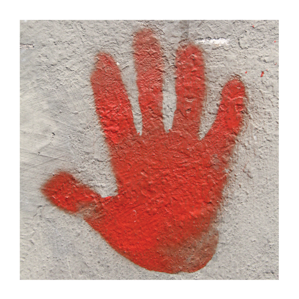 Red Hand Print Square Giclee Art Print、mySite、gigharbornorthrealestate