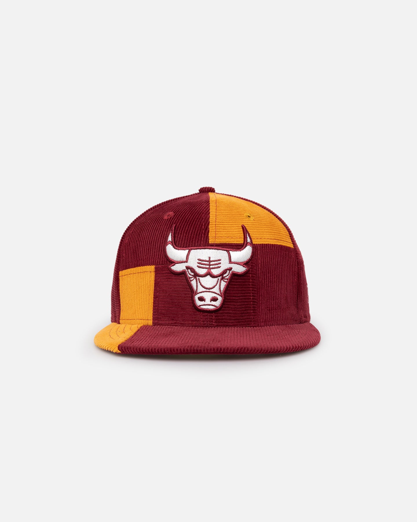 New Era Chicago Bulls 'Maroon Patchwork Corduroy' 59FIFTY Fitted Maroon/Yellow、mySite、zt4zffjzw