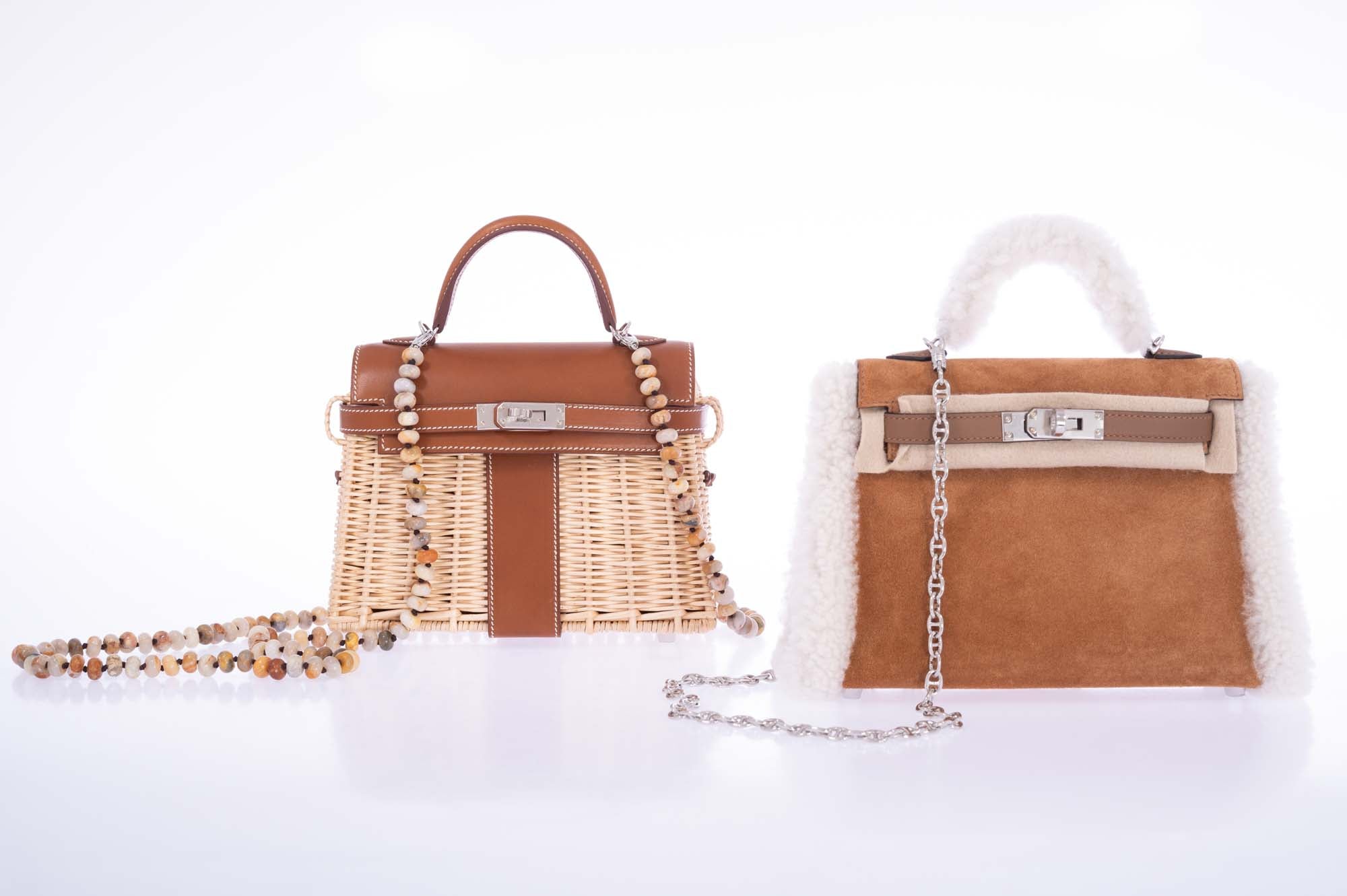 Hermès Teddy Mini Kelly 20 Chamois Grizzly, Alezan Swift and Ecru Mouton Shearling Palladium、mySite、garminoutage.com