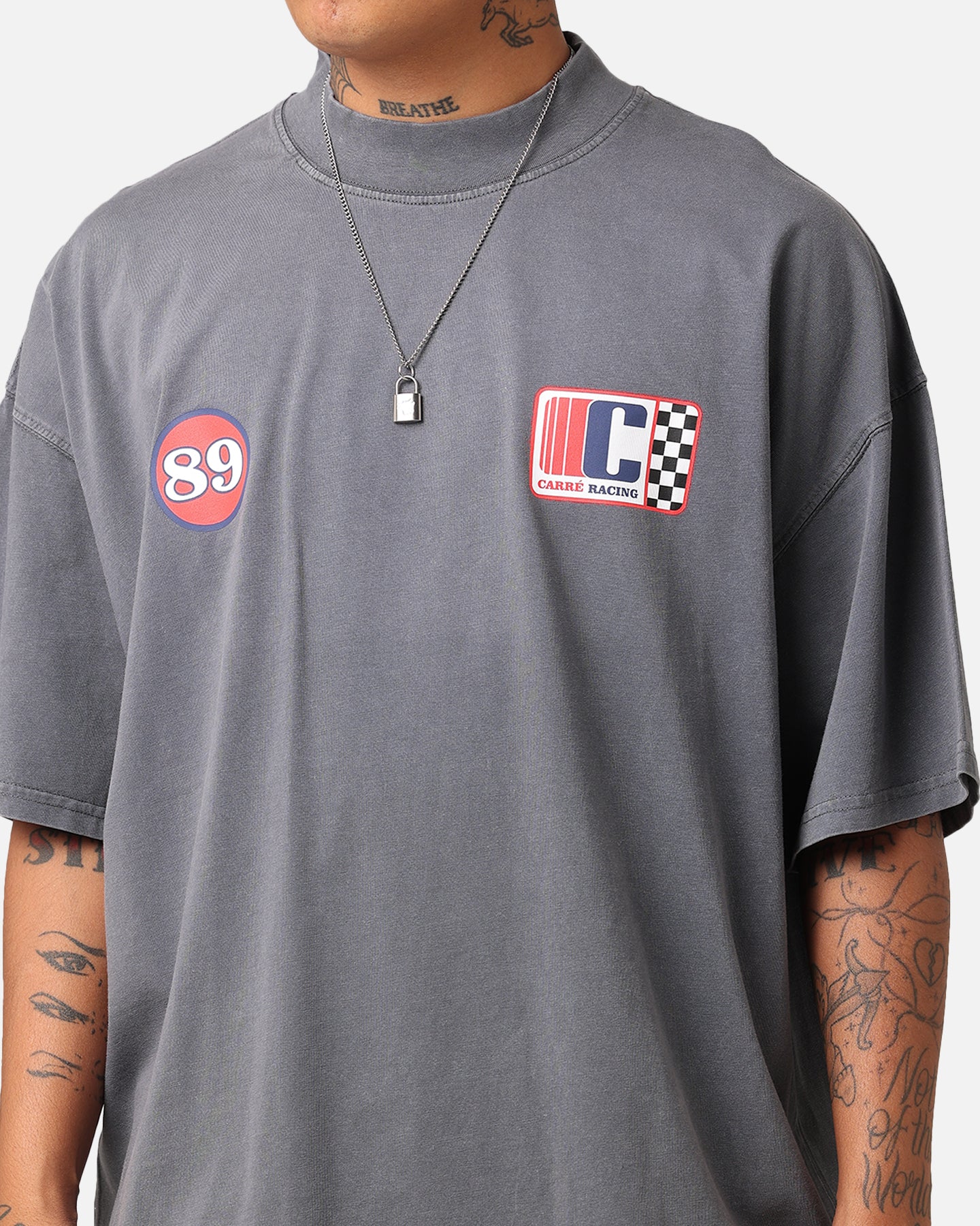 Carre Course Oversized T-Shirt Vintage Grey、mySite、zt4zffjzw