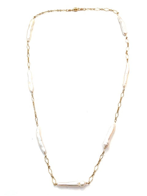 Sconset Flair Studio Biwa Pearl Tin Cup Style Necklace、mySite、noshort