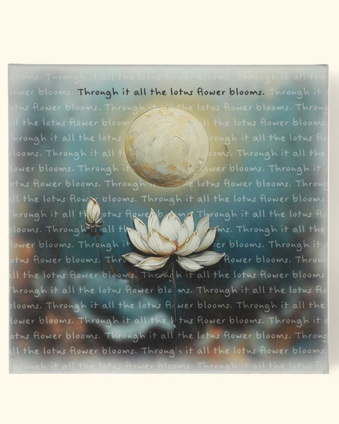 Lotus and Moon Inspirational Canvas Art、mySite、topwebapps