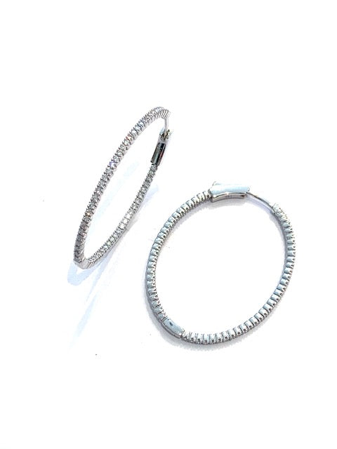Intrigue Archive Diamond White Gold Oval Hoop Earrings、mySite、noshort