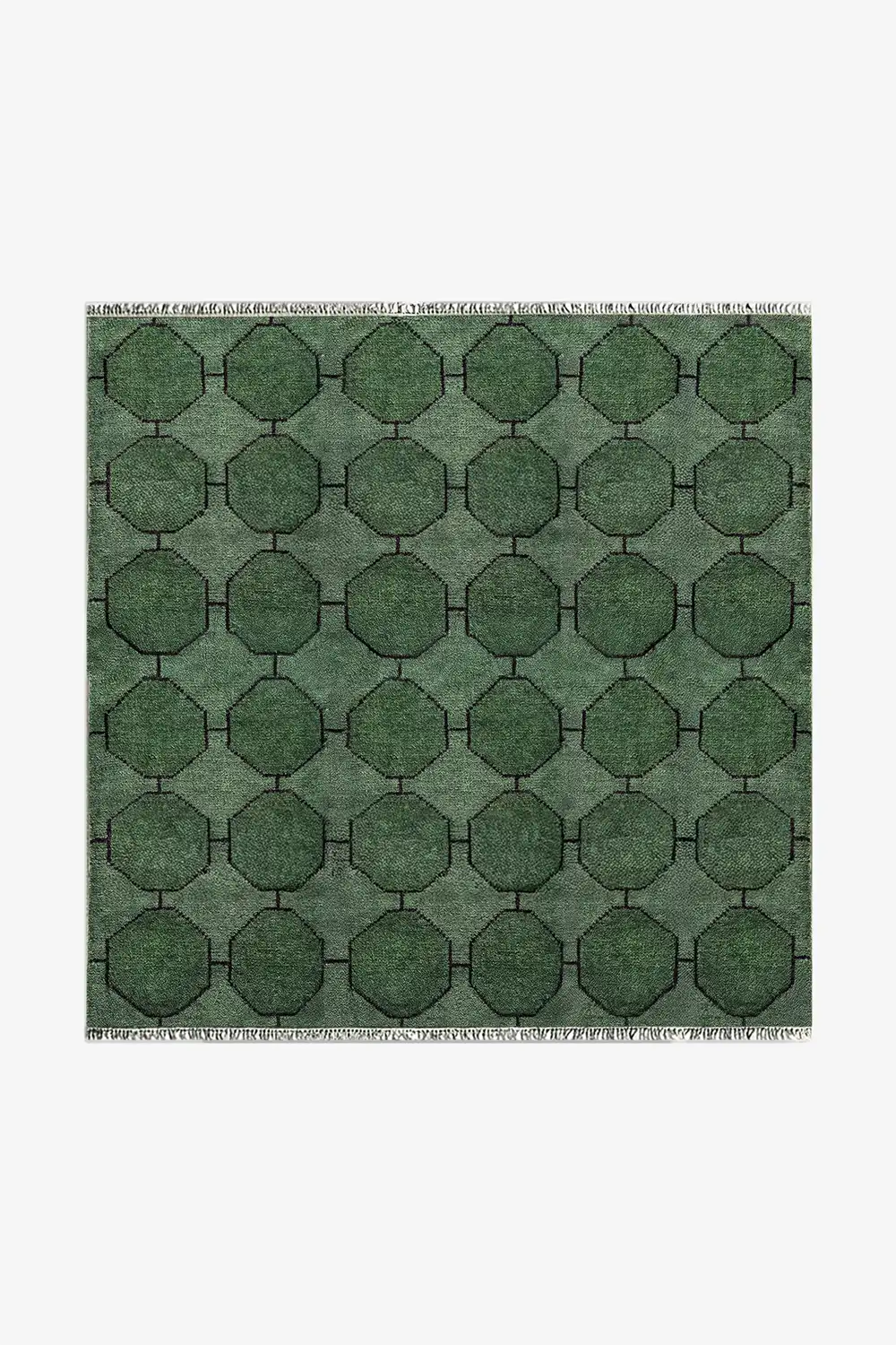 Octagon Link Hand-Knotted Square Wool Rug、mySite、gigharbornorthrealestate