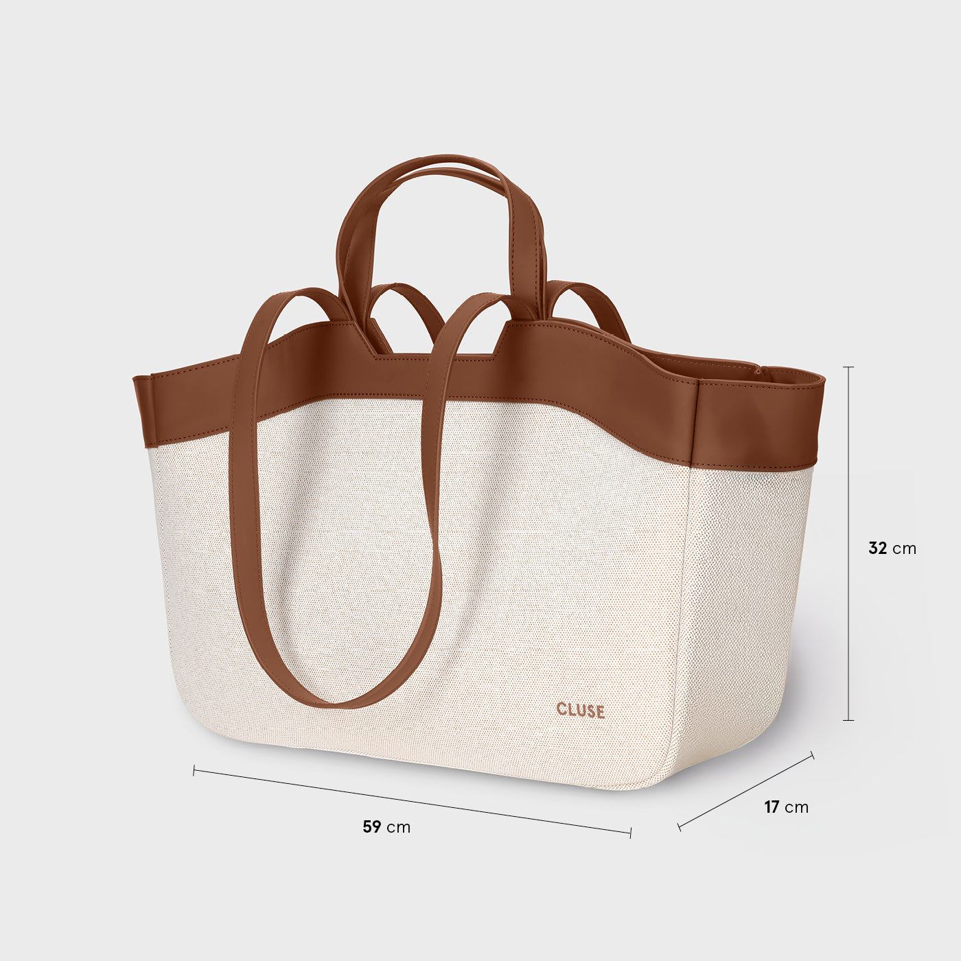 Tote Bag, Beige, Brown Colour、mySite、botmansion