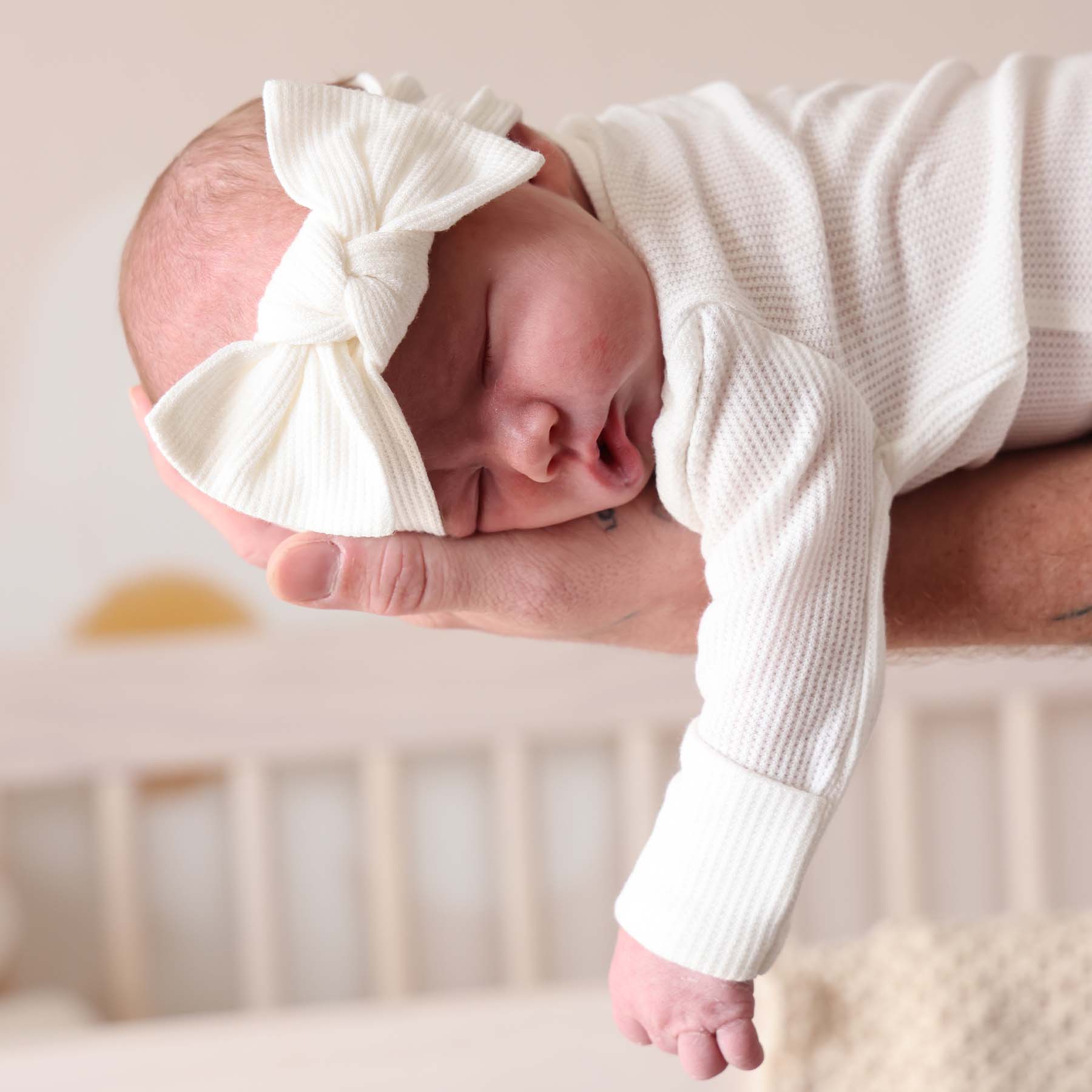  Cloud White Bamboo Waffle Knit Large Bow Headwrap、mySite、layawaytickets