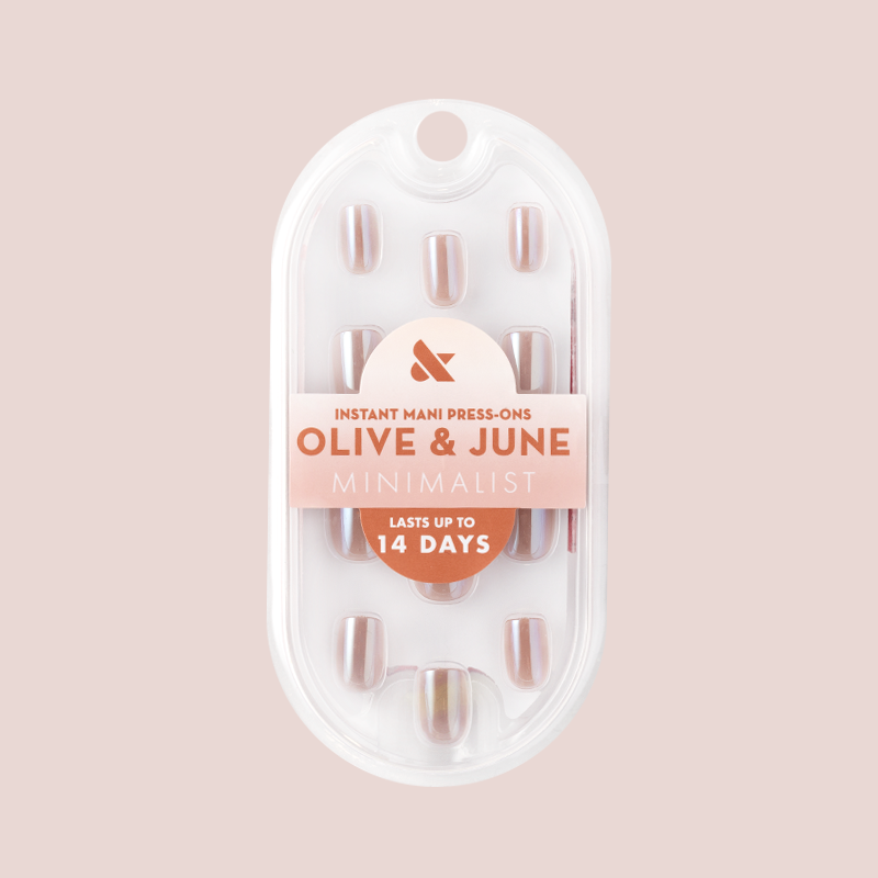 Taupe Jelly Chrome - Press-On | Extra Short | Squoval、mySite、solidvoid