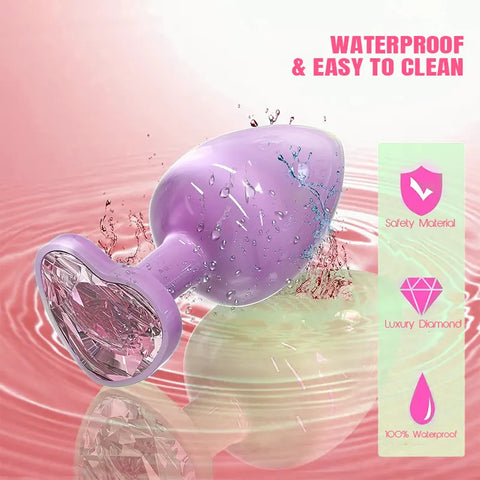 Violet Crystal Metal Butt Plug Set